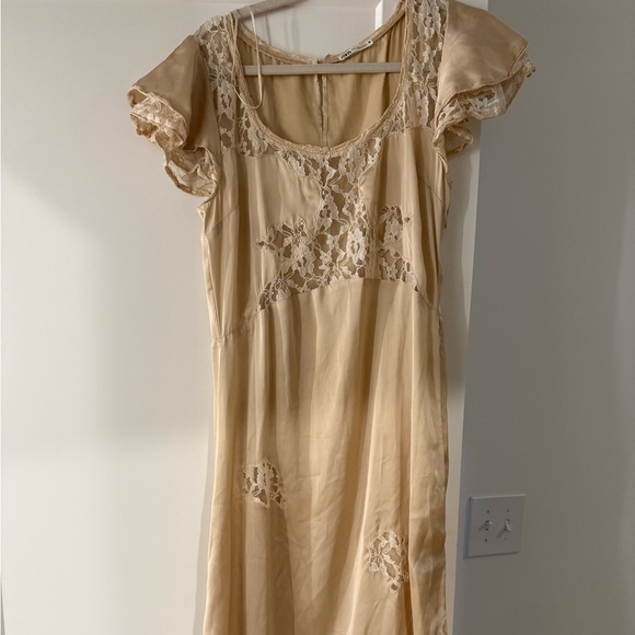 Zara Romantic Lace Satin Maxi Dress - Picture 8 of 11
